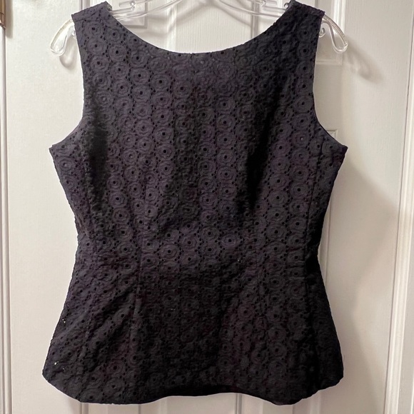 kate spade Tops - SOLD🌺 KATE SPADE ♠️ Black Eyelet Lace Classic Peplum Blouse